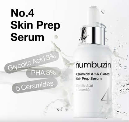 No.4 Ceramide AHA Glazed Skin Prep Serum 30ml